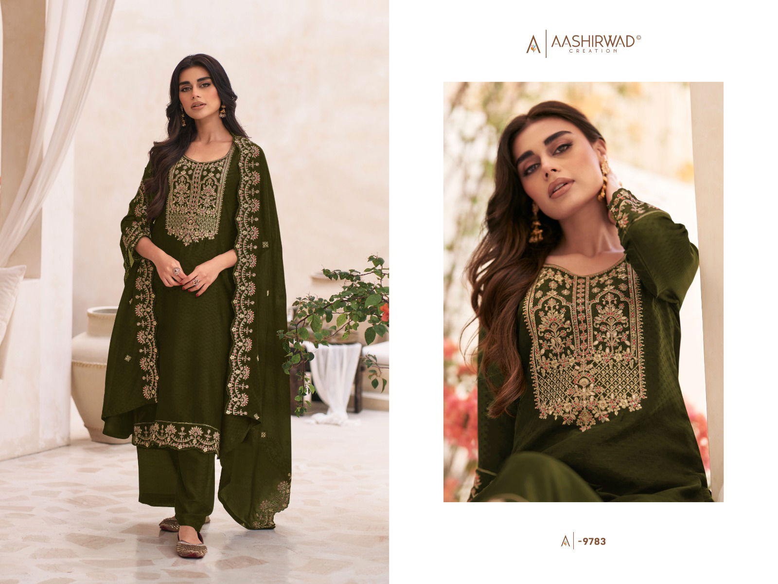 Gulkand Swaraj By Aashirwad Designer Silk Salwar Kameez Catalog
